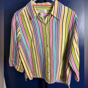 Passports Striped Women’s Cut Button Up